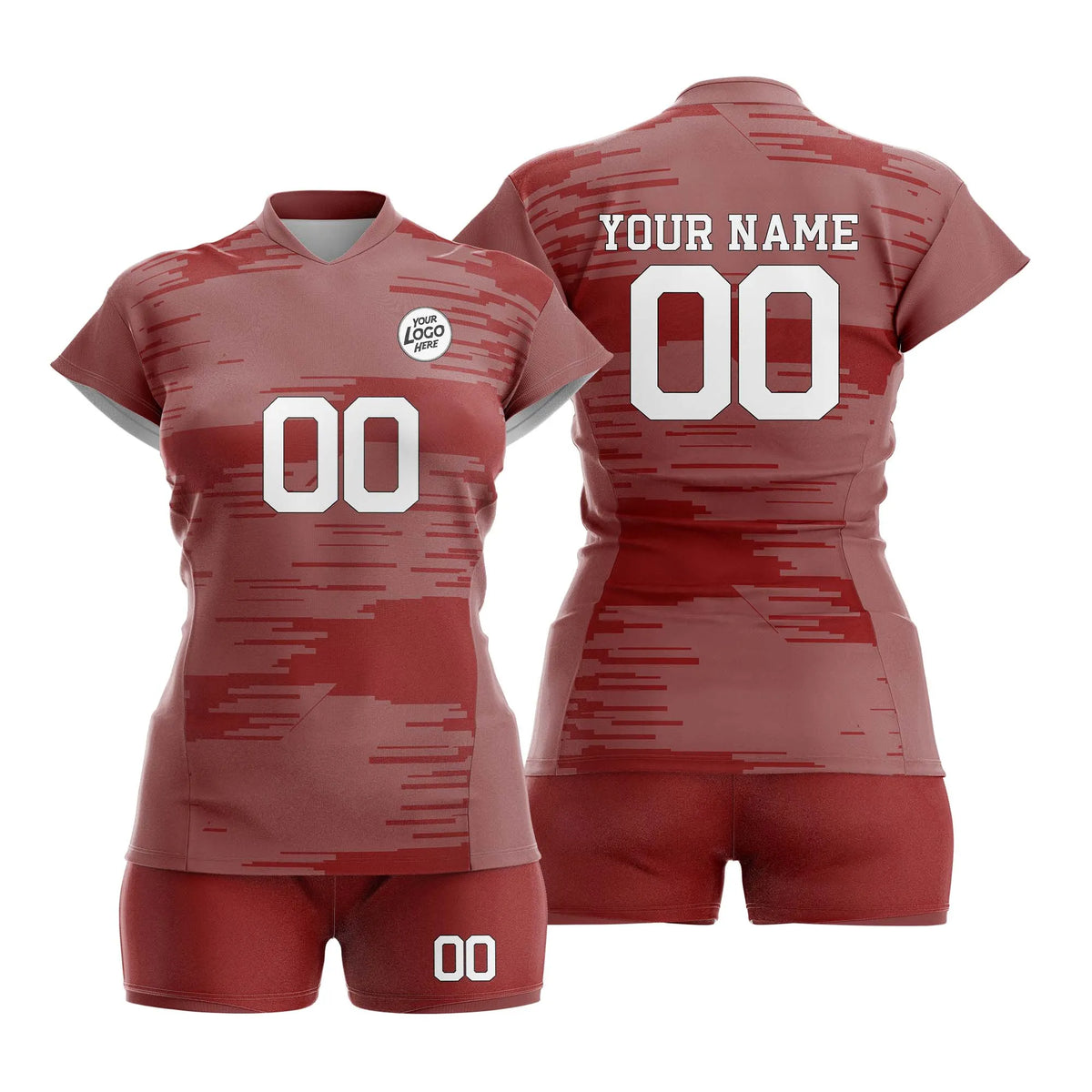 Custom Personalized D4 Full Pattern Volleyball Jersey with Name, Number & Team Logo