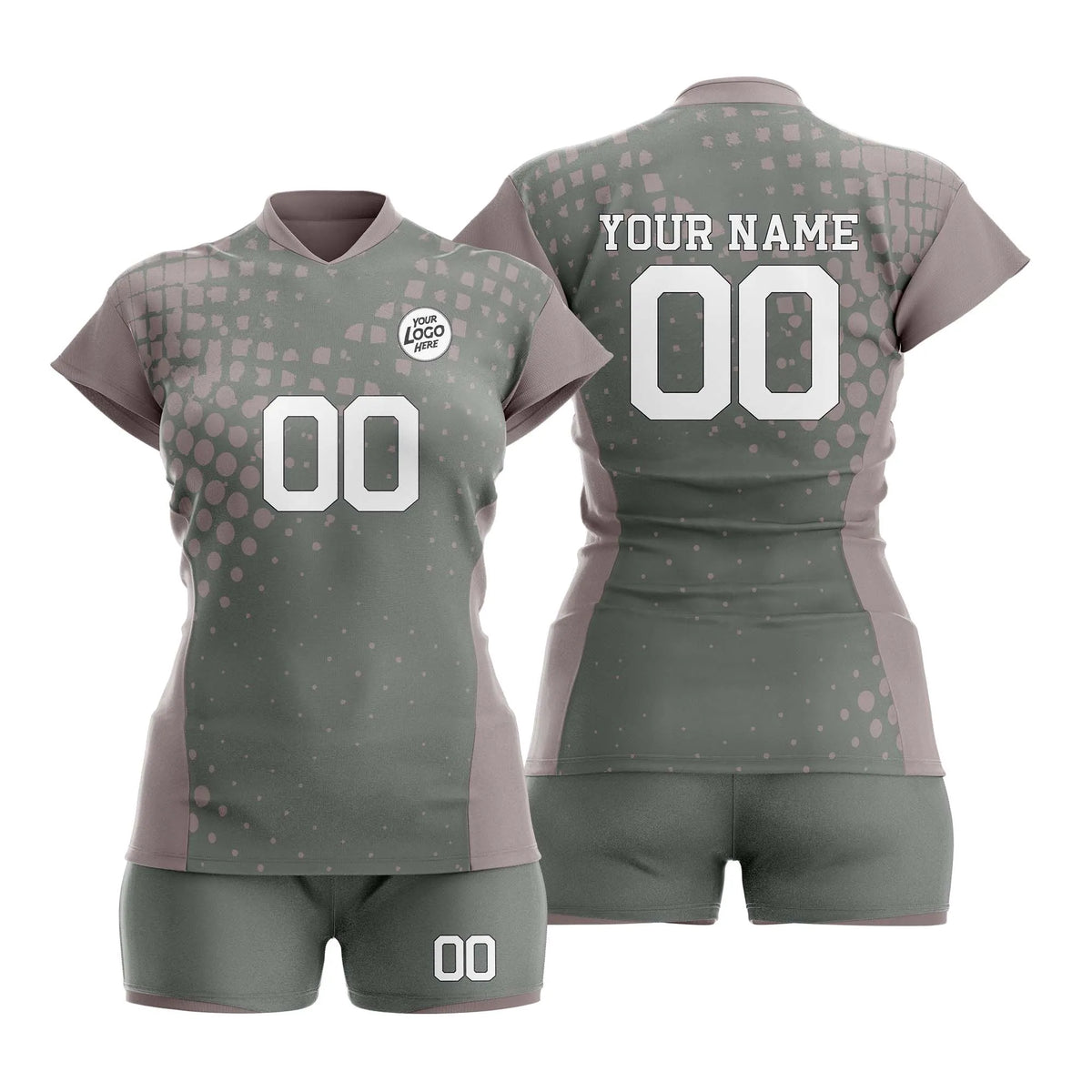 Custom Personalized D3 Retro Pattern Volleyball Jersey with Name, Number & Team Logo