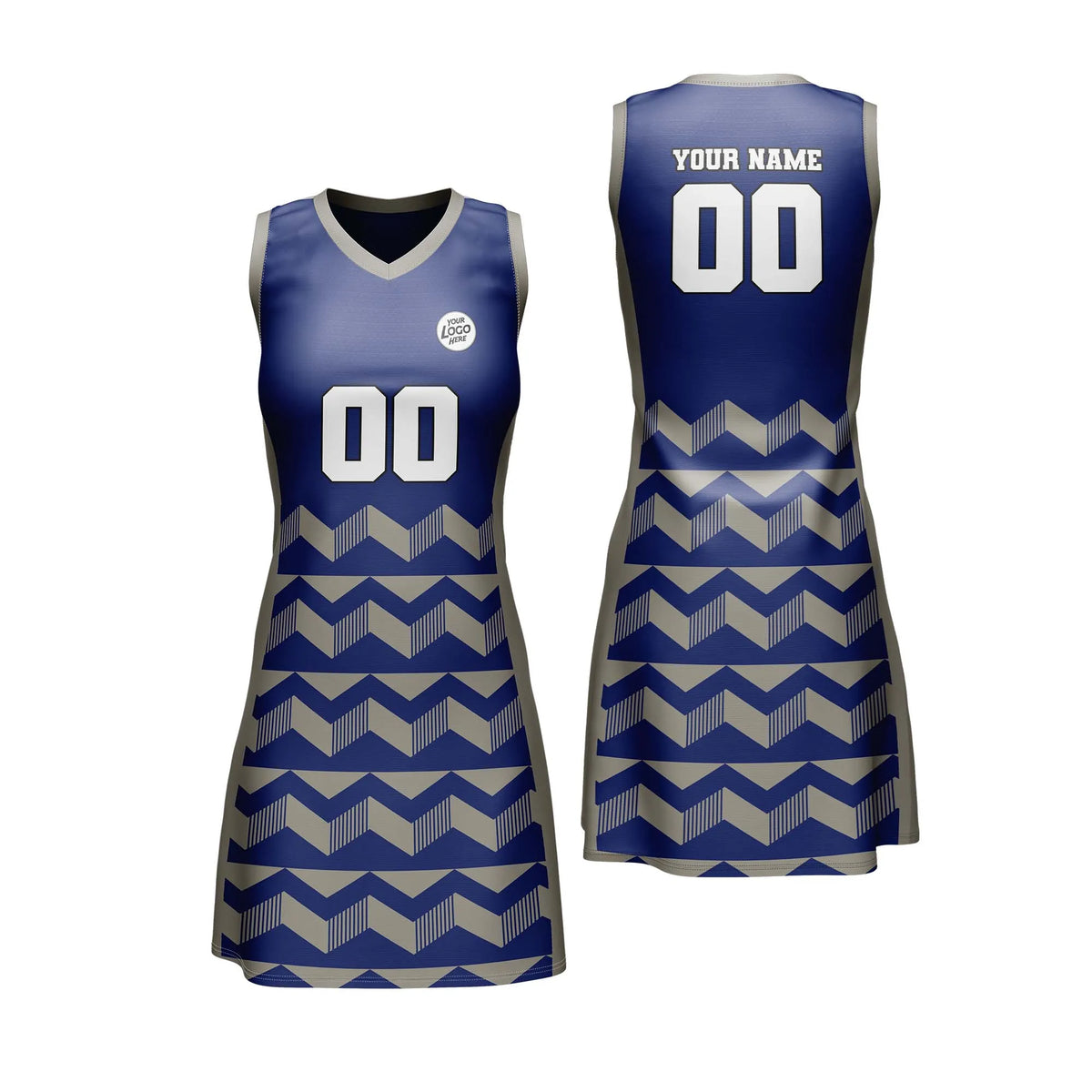 Custom Personalized D4 Retro Pattern Netball Jersey with Name, Number & Team Logo