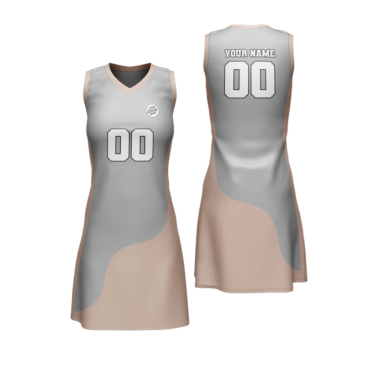 Custom Personalized D1 Split Fashion Netball Jersey with Name, Number & Team Logo