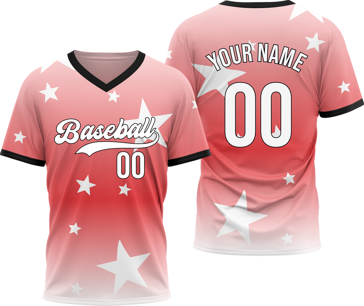 Custom Victory Star Gradient Baseball Aqua Sports Jersey Personalized Uniform with Name & Number