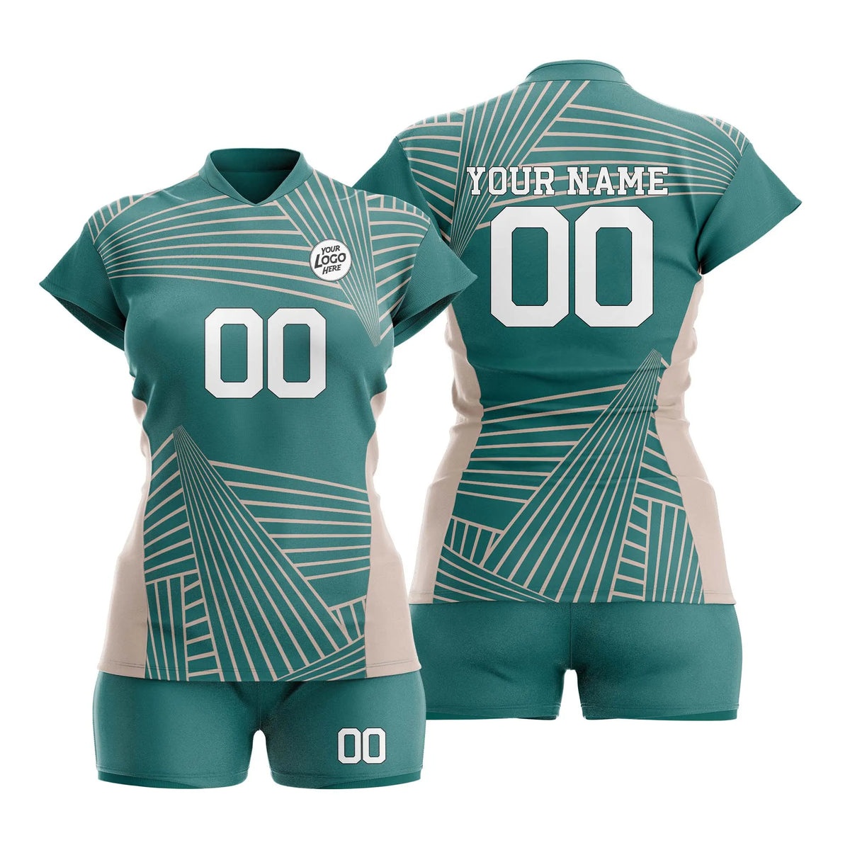 Custom Personalized D3 Abstract Pattern Volleyball Jersey with Name, Number & Team Logo