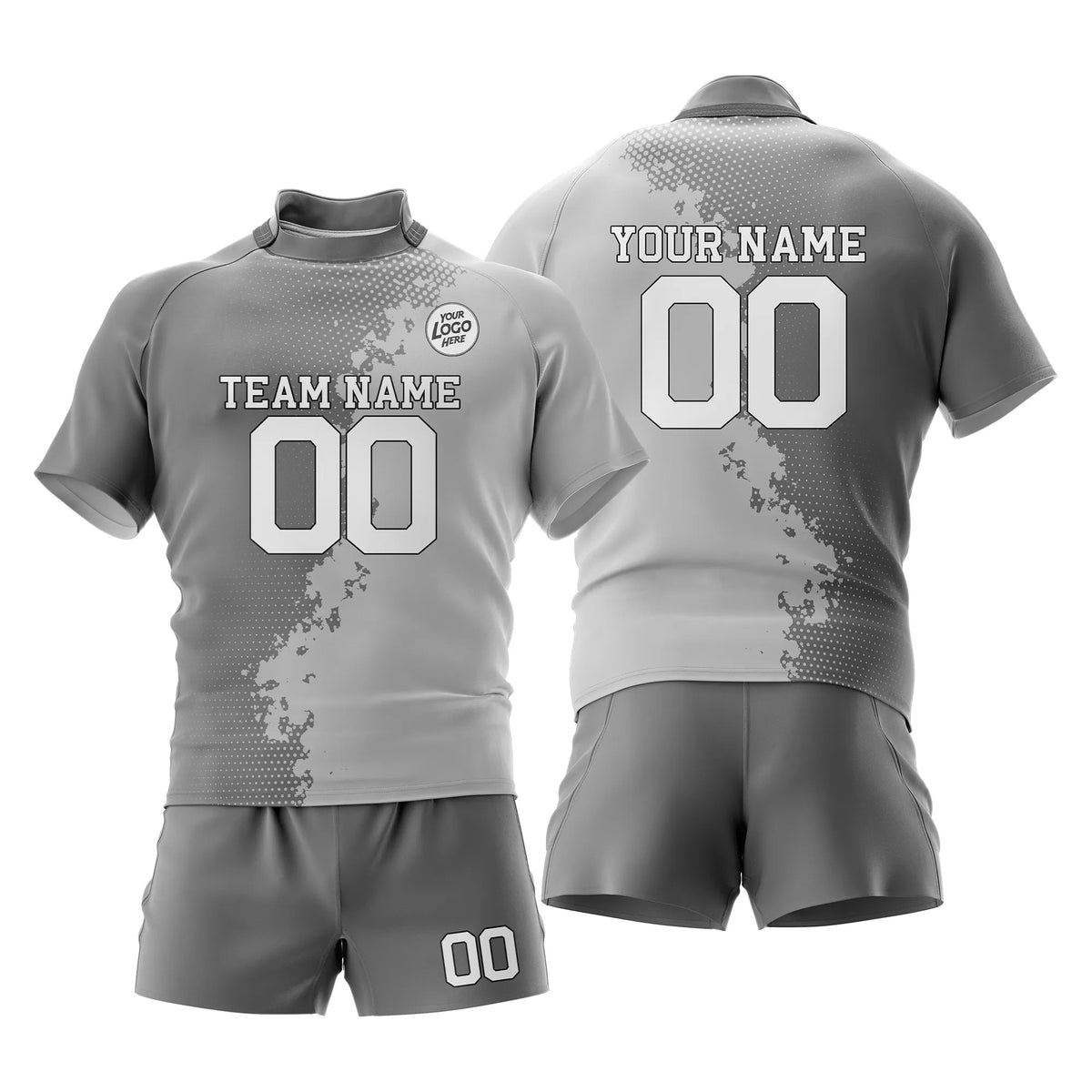 Custom Personalized D1 Split Fashion Rugby Jersey with Name, Number & Team Logo