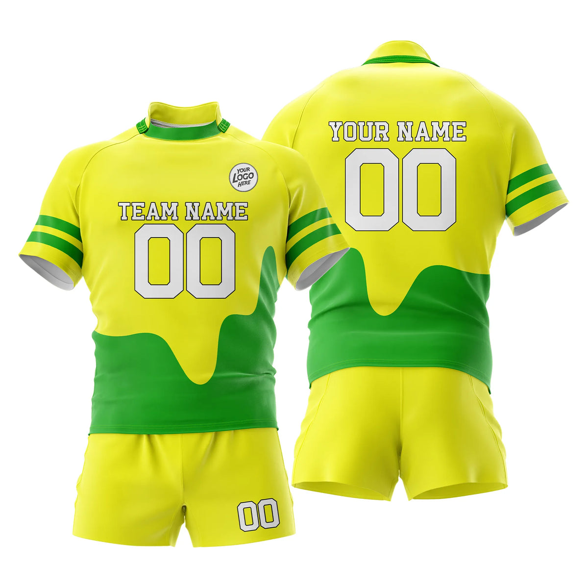 Custom Personalized D4 Split Fashion Rugby Jersey with Name, Number & Team Logo