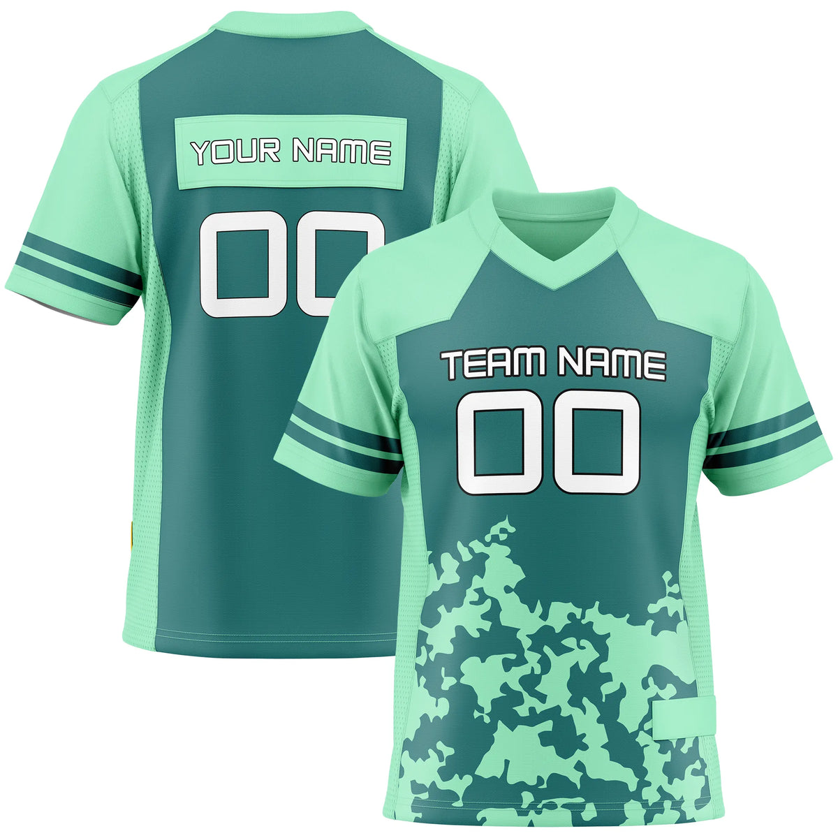 Custom Personalized D4 Color Block Flag Football Jersey with Name, Number & Team Logo