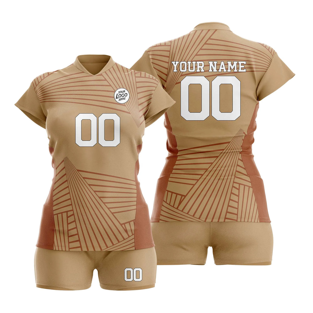 Custom Personalized D3 Abstract Pattern Volleyball Jersey with Name, Number &amp; Team Logo