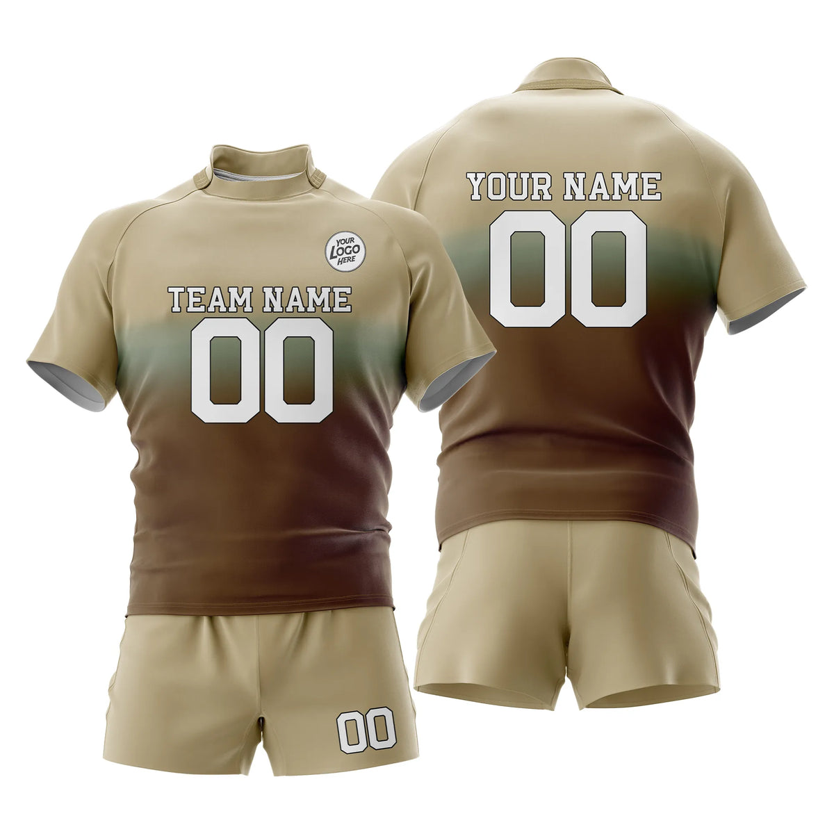 Custom Personalized D1 Gradient Fashion Rugby Jersey with Name, Number &amp; Team Logo