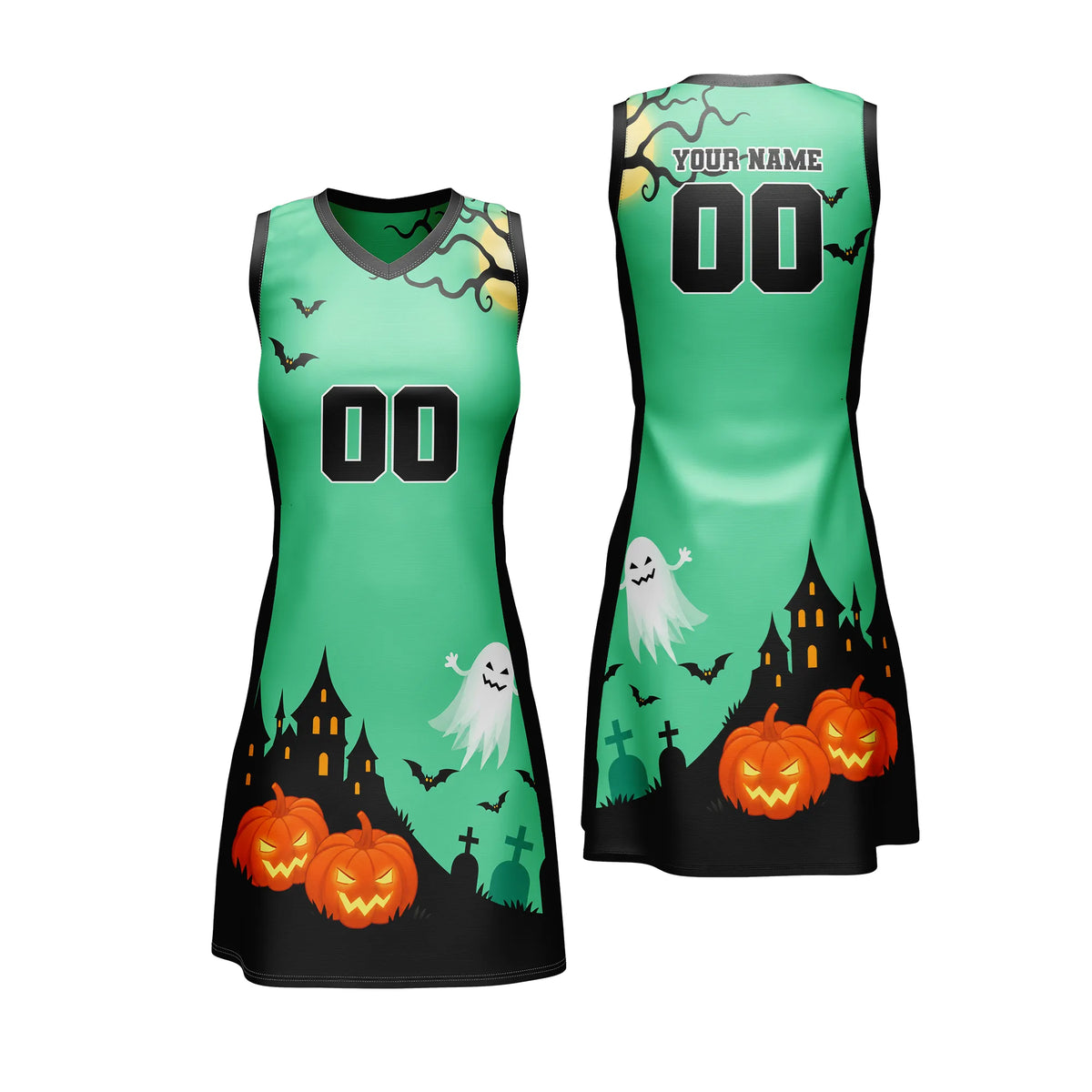 Custom Halloween Netball Jersey D8 Personalized Uniform with Name &amp; Number