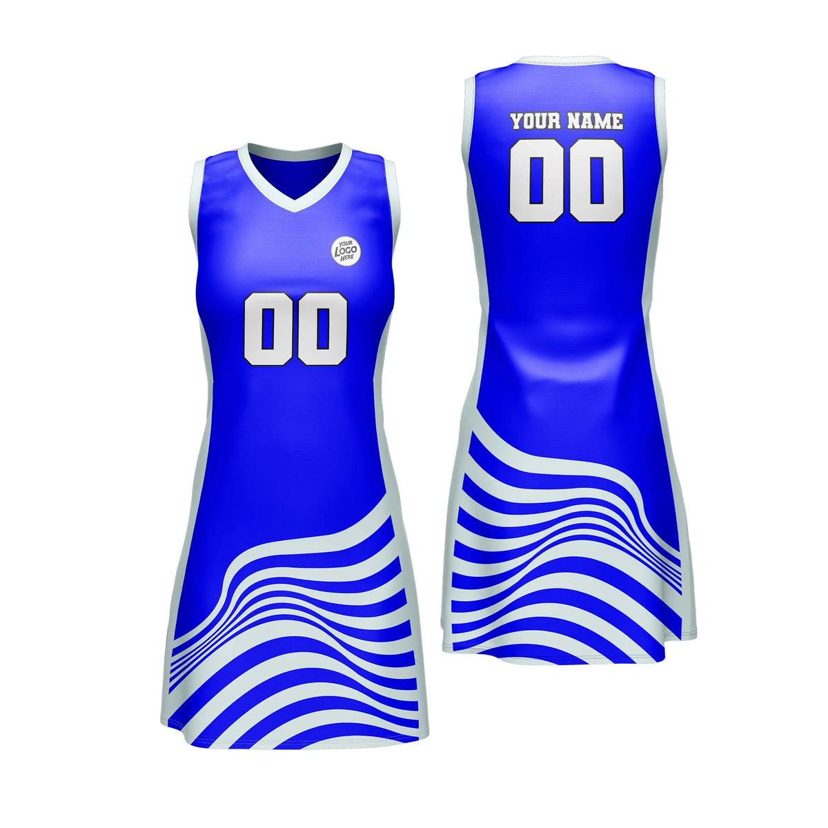 Custom Personalized D2 Stripe Fashion Netball Jersey with Name, Number & Team Logo