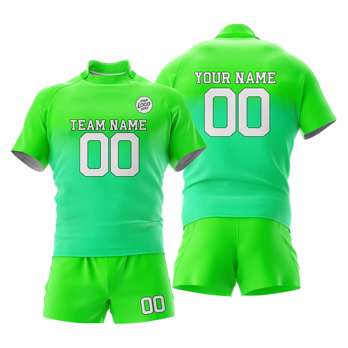 Custom Personalized D1 Gradient Fashion Rugby Jersey with Name, Number & Team Logo