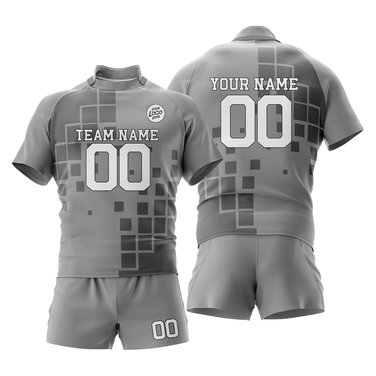 Custom Personalized D1 Color Block Rugby Jersey with Name, Number & Team Logo