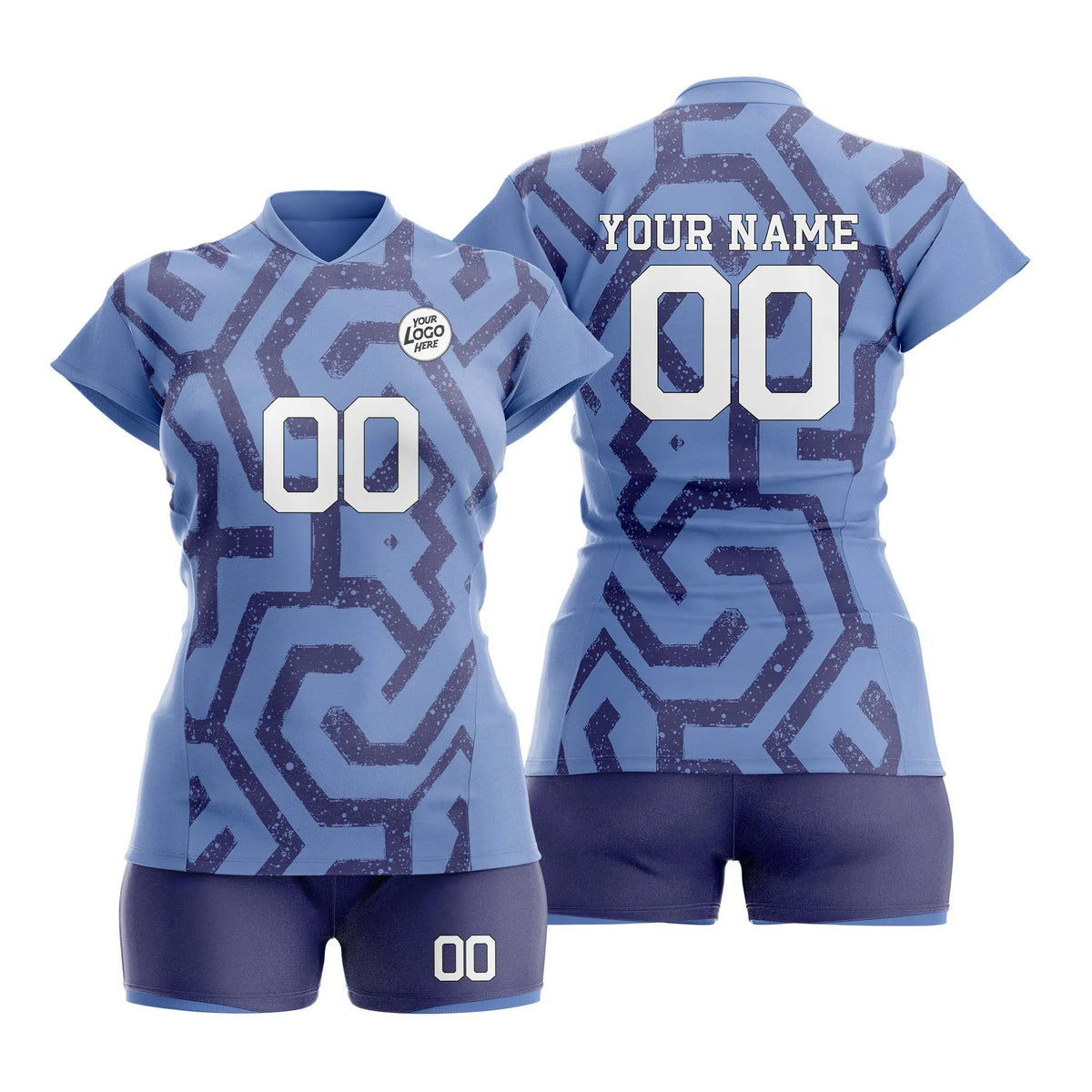 Custom Personalized D2 Graffiti Pattern Volleyball Jersey with Name, Number & Team Logo