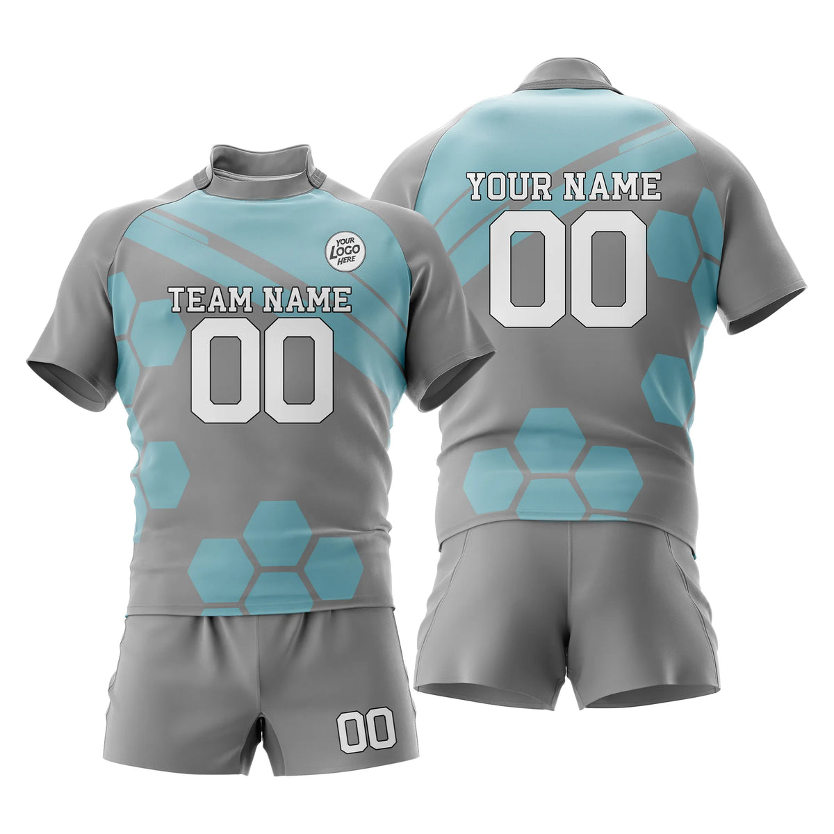 Custom Personalized D3 Color Block Rugby Jersey with Name, Number & Team Logo