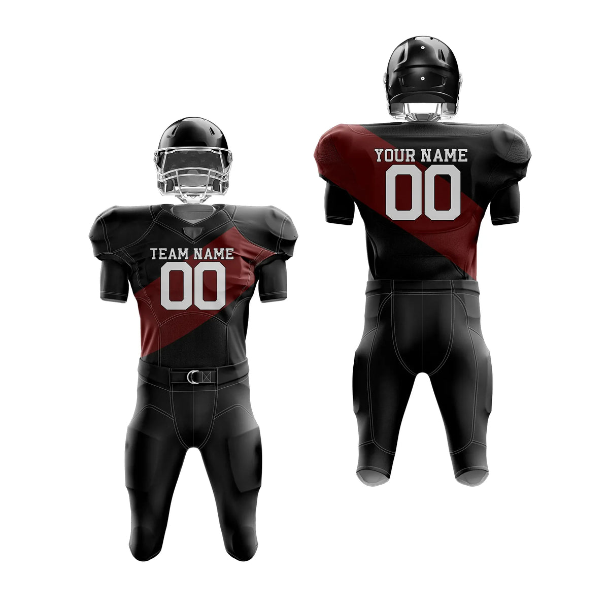 Custom Personalized D4 Split Fashion American Football Jersey with Name, Number & Team Logo