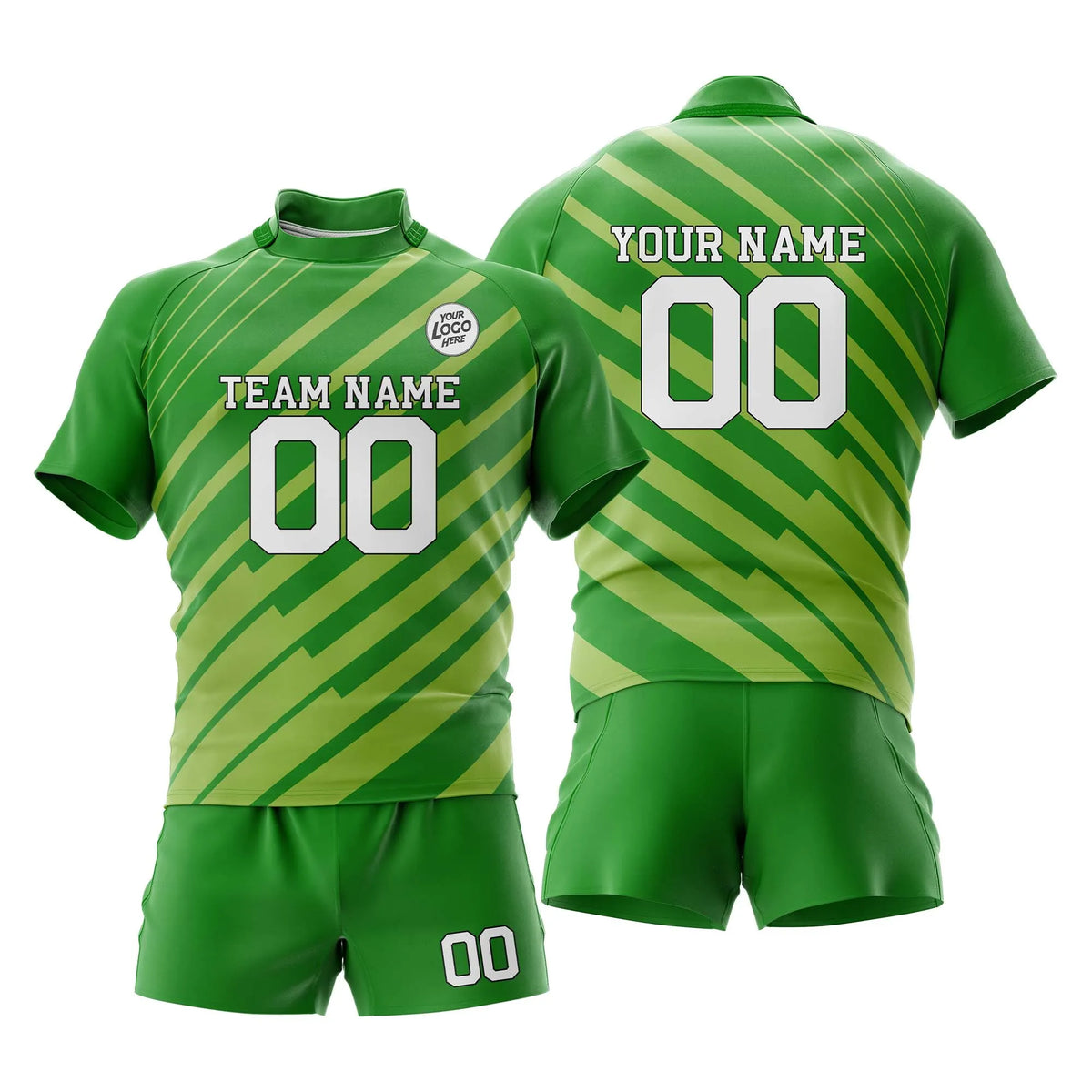 Custom Personalized D1 Strip Fashion Rugby Jersey with Name, Number & Team Logo