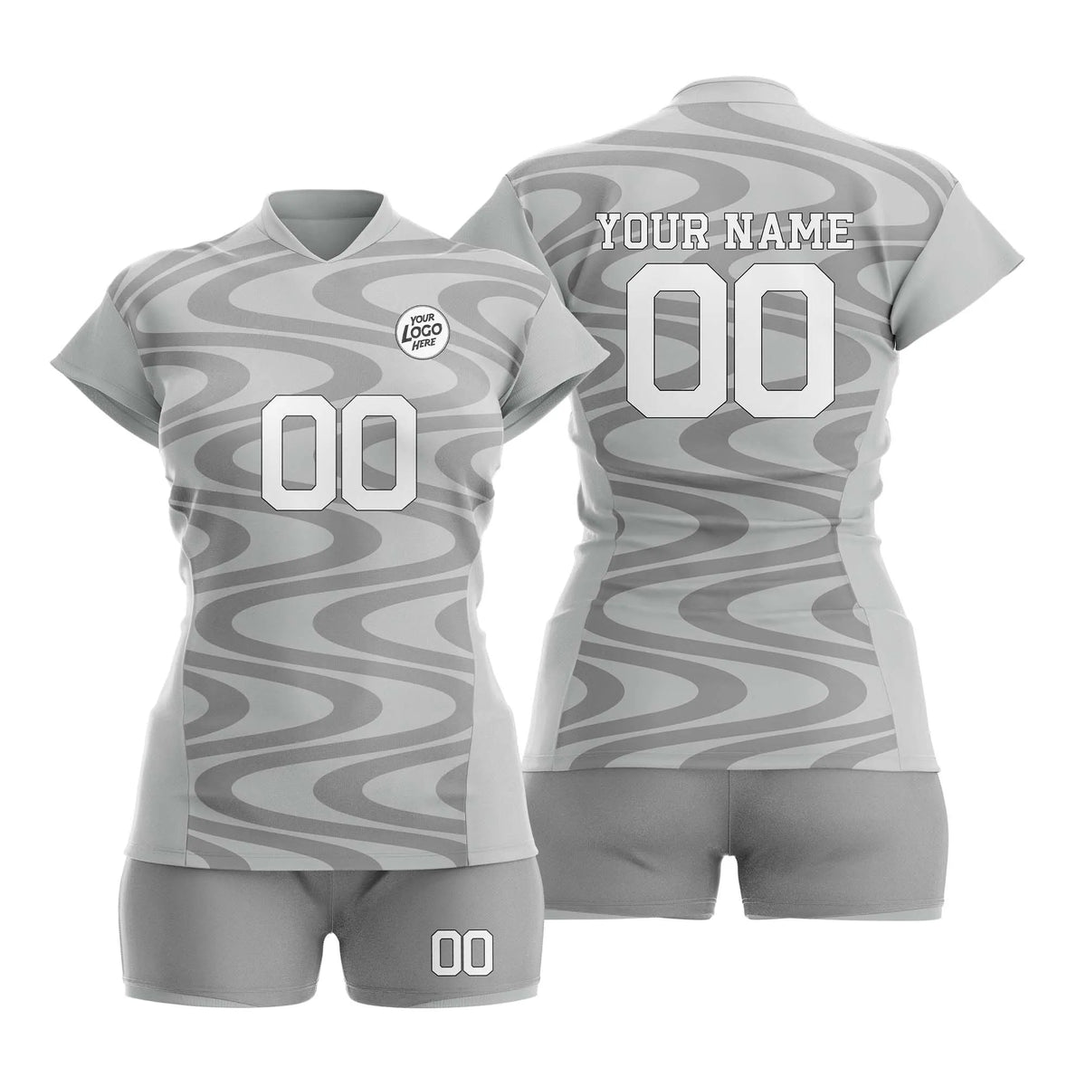 Custom Personalized D2 Retro Pattern Volleyball Jersey with Name, Number & Team Logo