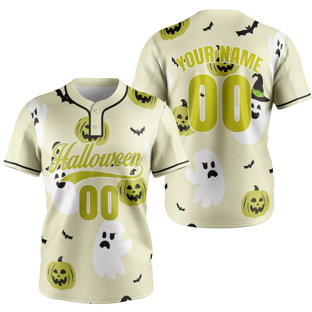 Custom Halloween Vibes Baseball Jersey Personalized Uniform with Name &amp; Number