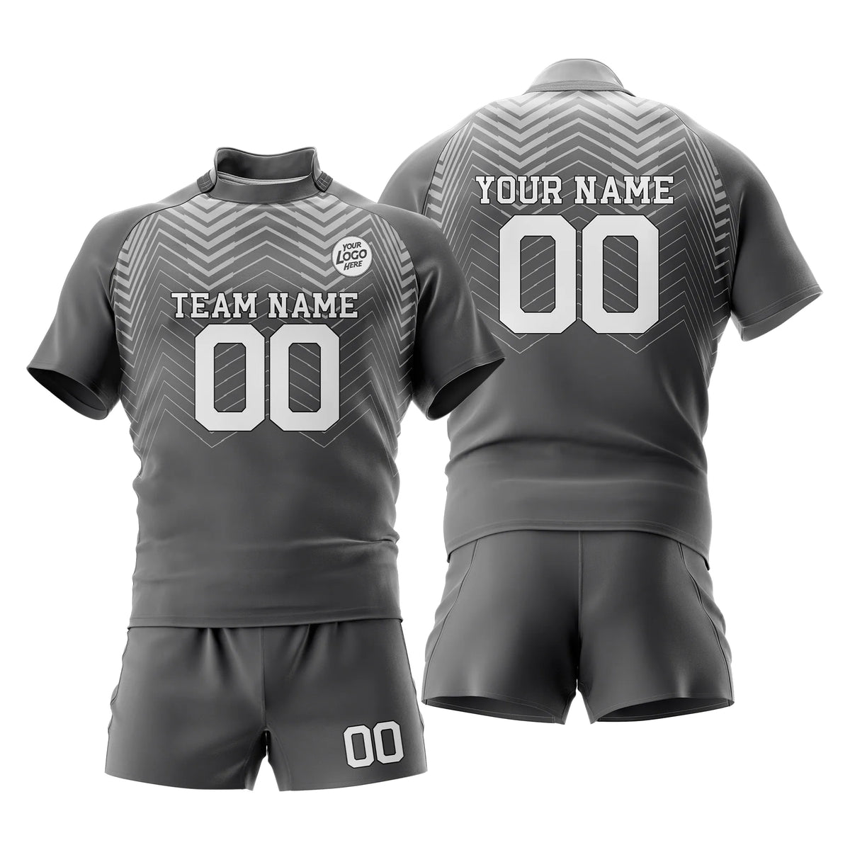 Custom Personalized D4 Color Block Rugby Jersey with Name, Number & Team Logo