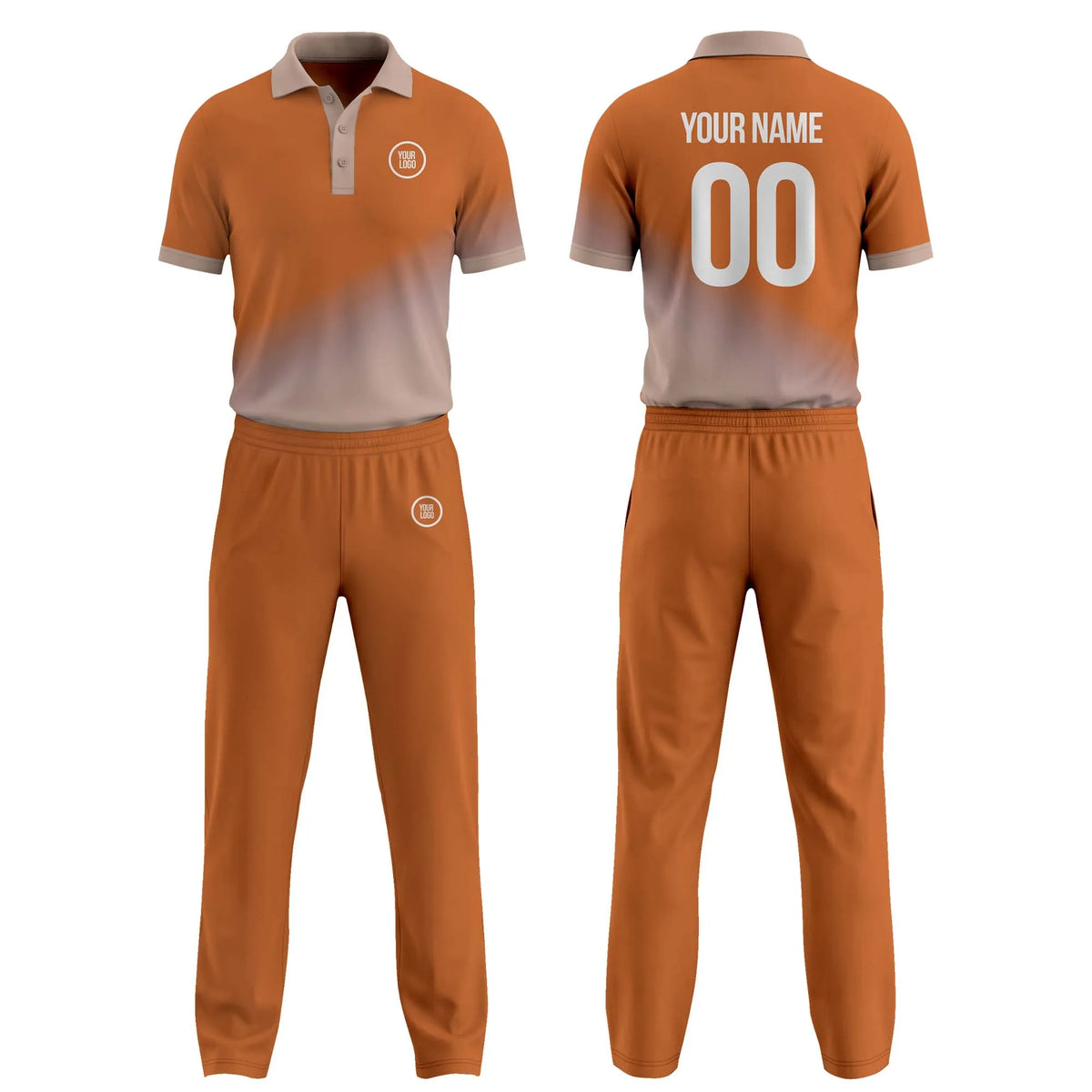 Custom Personalized D3 Gradient Fashion Cricket Kit with Name, Number & Team Logo