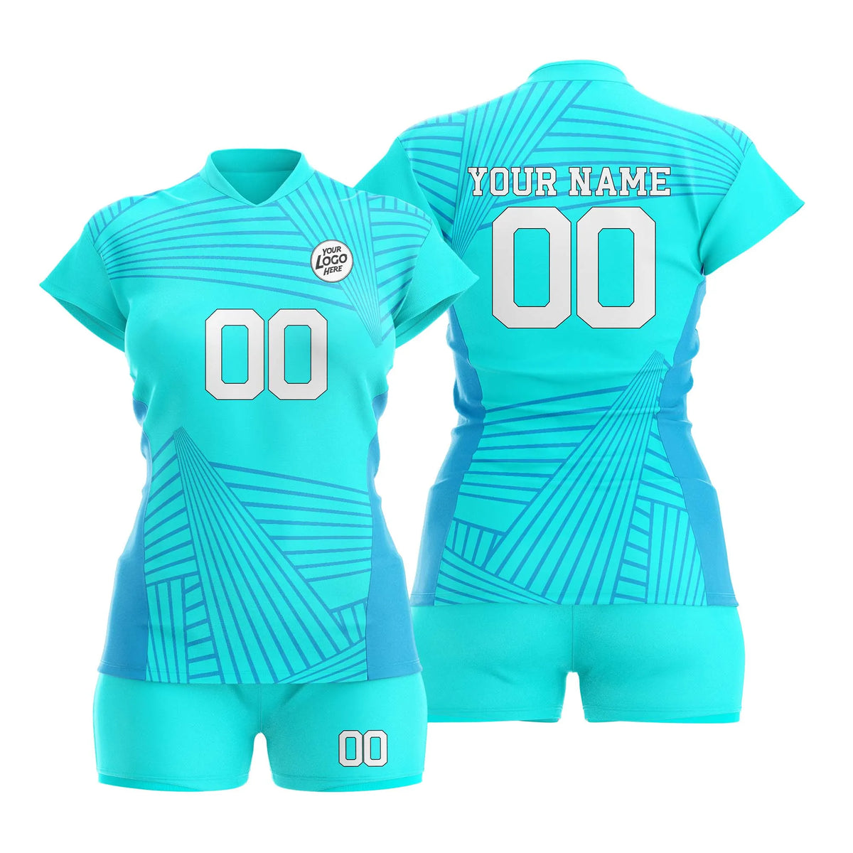 Custom Personalized D3 Abstract Pattern Volleyball Jersey with Name, Number & Team Logo