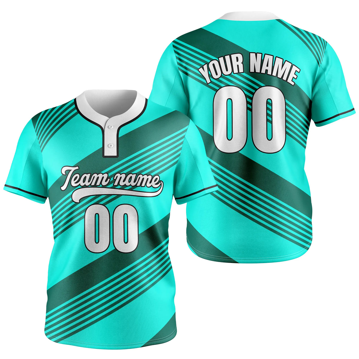 Custom Rapid Edge Baseball Aqua Sports Jersey Personalized Uniform with Name &amp; Number