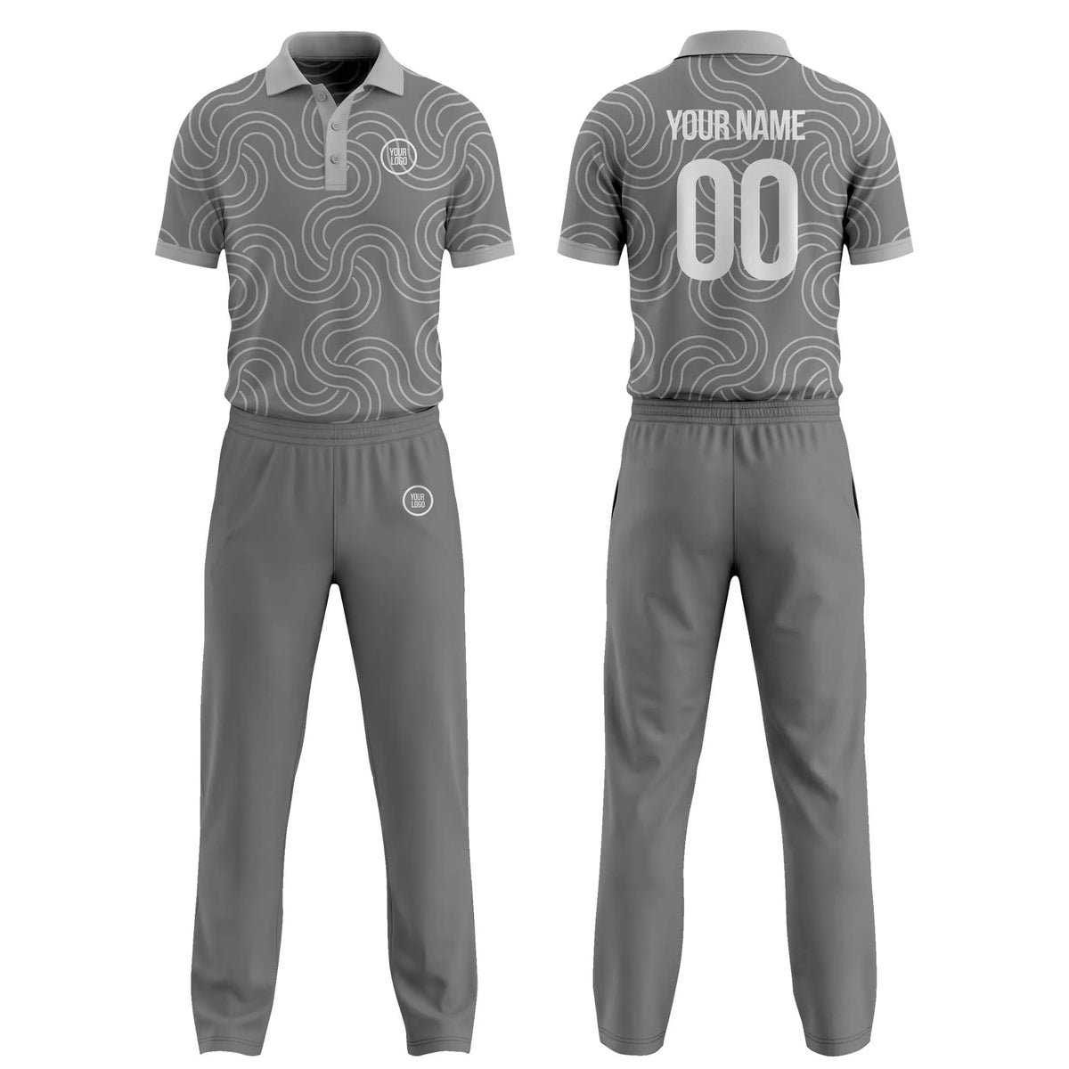 Custom Personalized D4 Abstract Pattern Cricket Kit with Name, Number & Team Logo