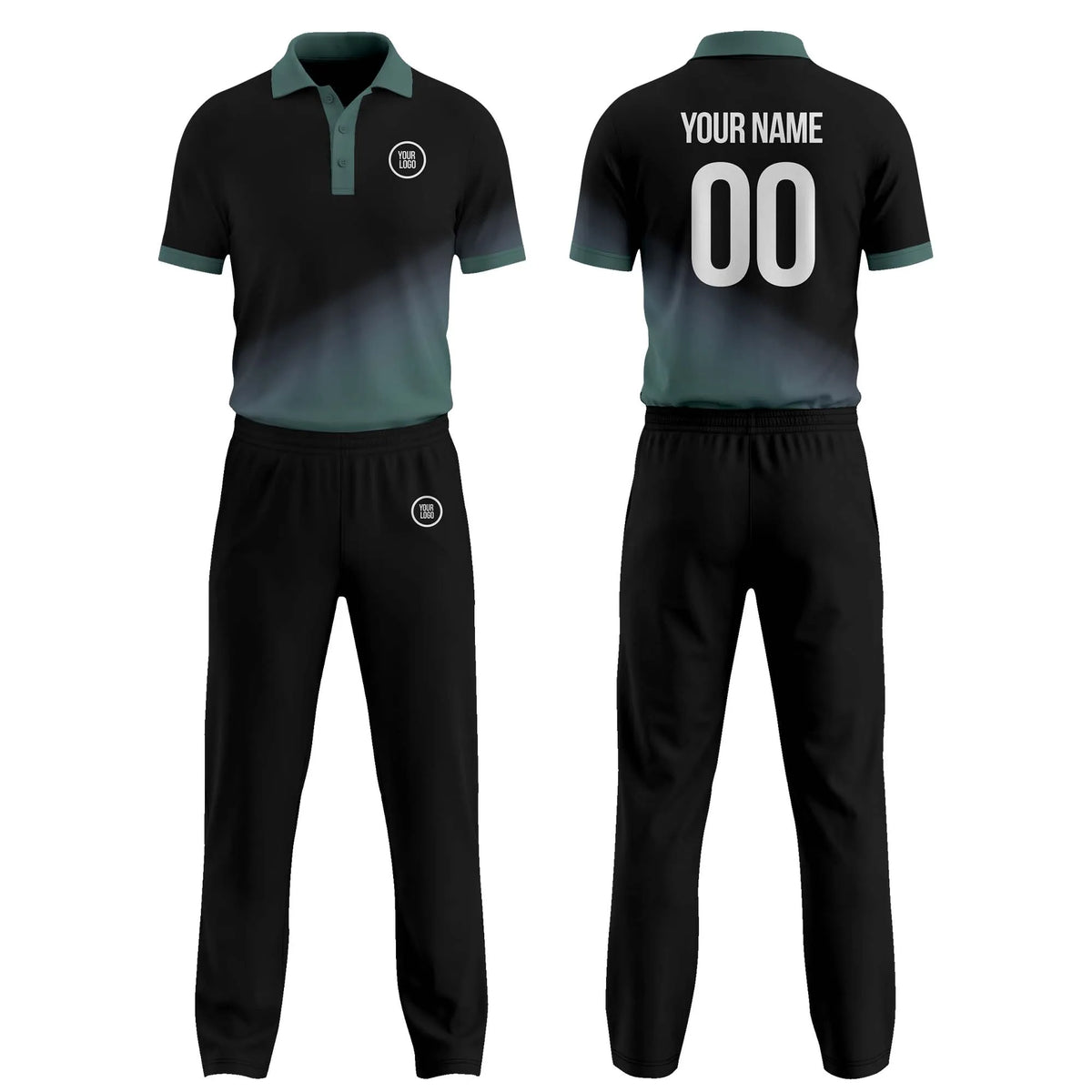 Custom Personalized D3 Gradient Fashion Cricket Kit with Name, Number & Team Logo