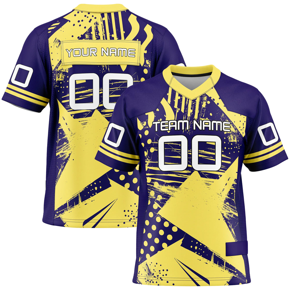 Custom Personalized D2 Graffiti Fashion Flag Football Jersey with Name, Number & Team Logo