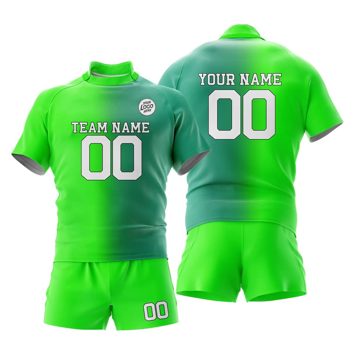 Custom Personalized D2 Gradient Fashion Rugby Jersey with Name, Number & Team Logo