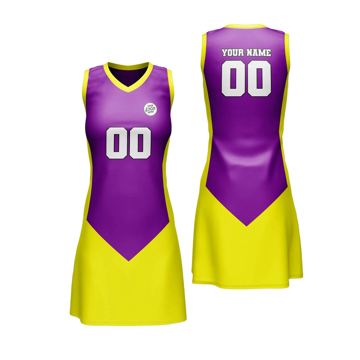 Custom Personalized D5 Split Fashion Netball Jersey with Name, Number & Team Logo