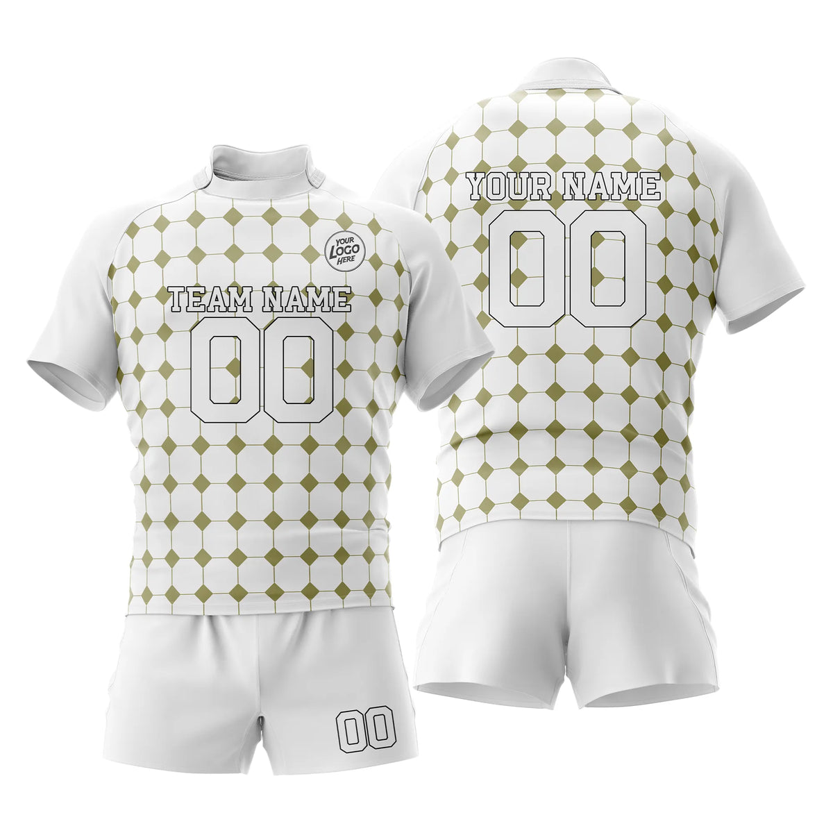 Custom Personalized D4 Retro Fashion Rugby Jersey with Name, Number & Team Logo