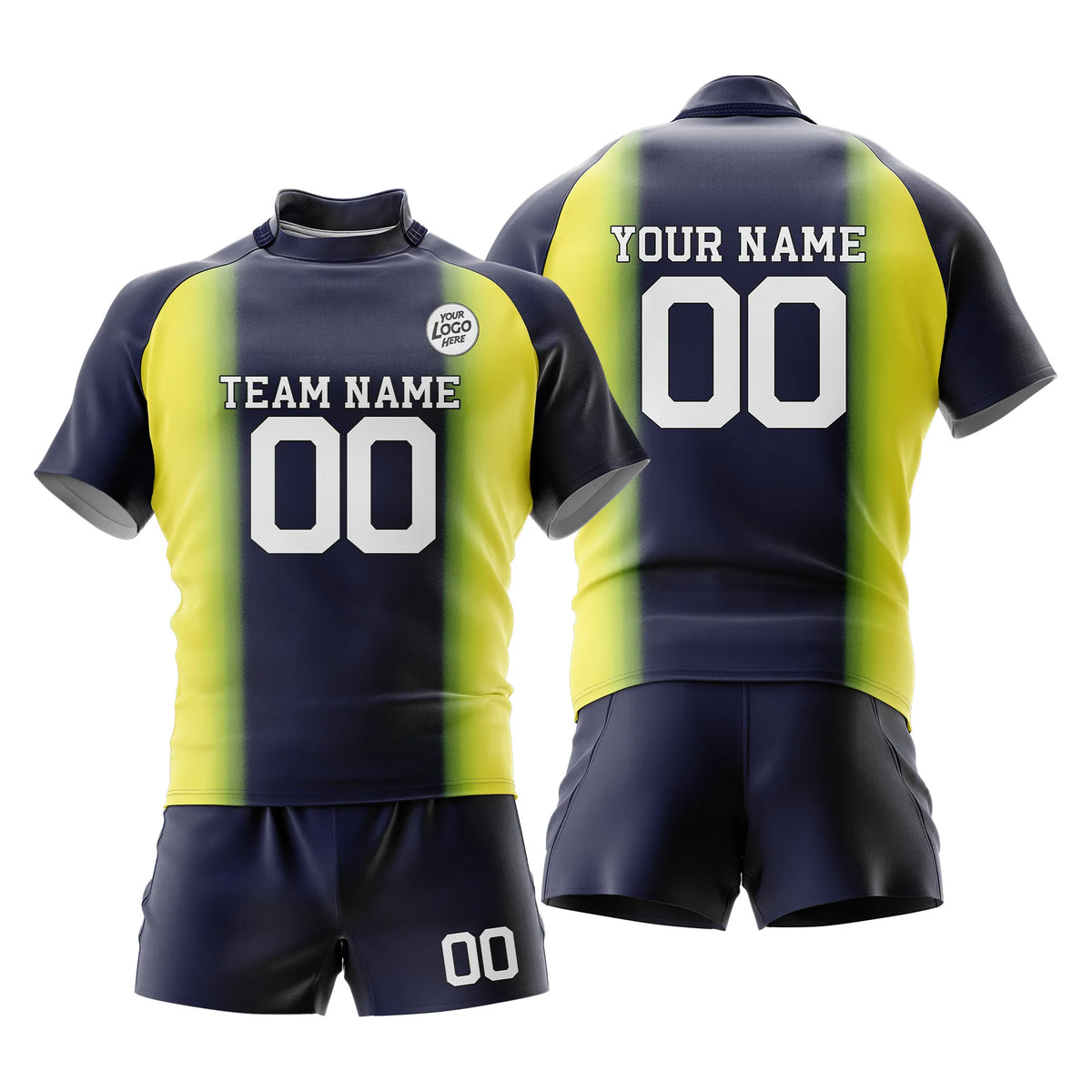 Custom Personalized D5 Gradient Fashion Rugby Jersey with Name, Number & Team Logo