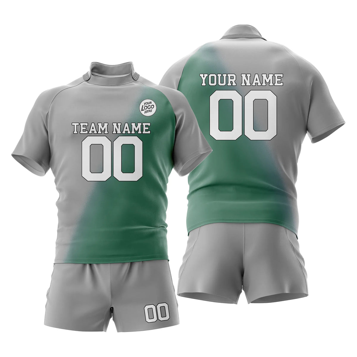 Custom Personalized D3 Gradient Fashion Rugby Jersey with Name, Number & Team Logo