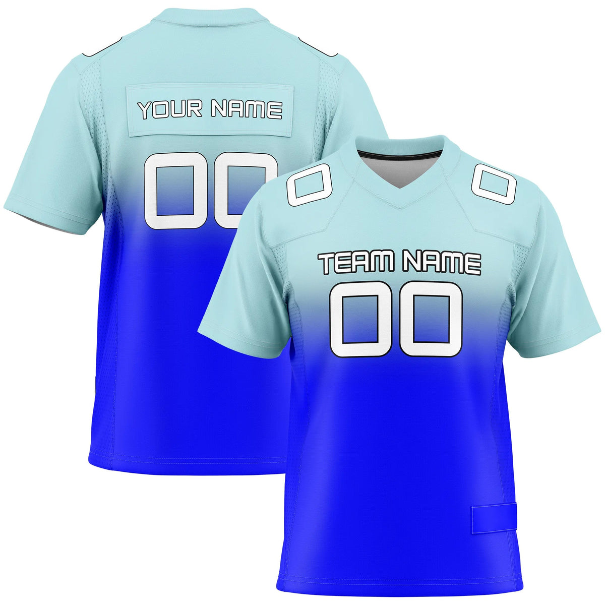 Custom Personalized D3 Gradient Fashion Flag Football Jersey with Name, Number & Team Logo