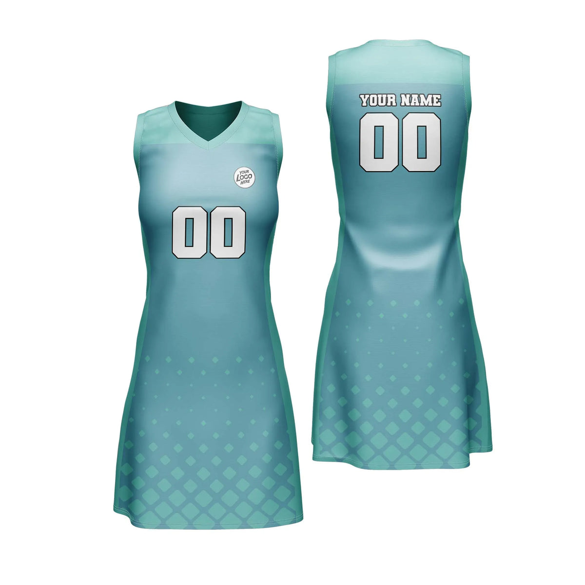 Custom Personalized D3 Abstract Pattern Netball Jersey with Name, Number &amp; Team Logo