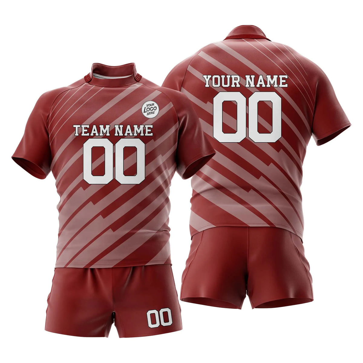 Custom Personalized D1 Strip Fashion Rugby Jersey with Name, Number & Team Logo