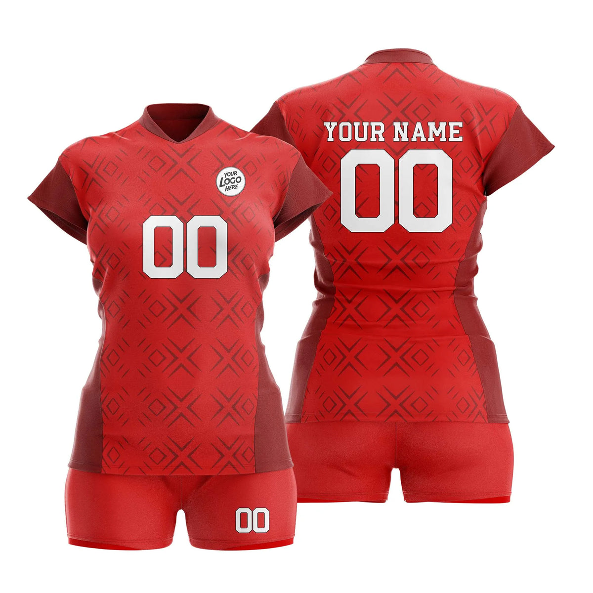 Custom Personalized D1 Abstract Pattern Volleyball Jersey with Name, Number & Team Logo