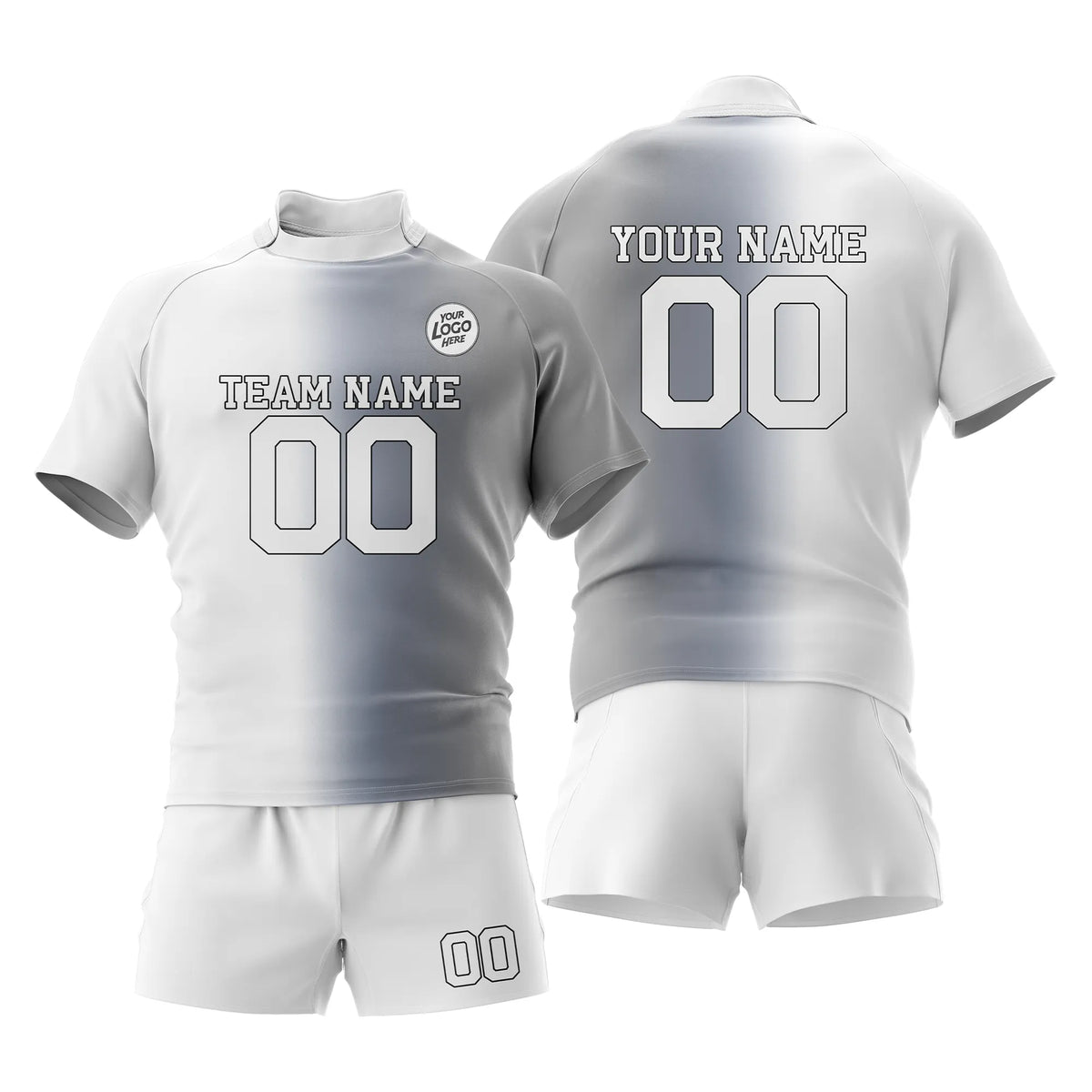 Custom Personalized D2 Gradient Fashion Rugby Jersey with Name, Number & Team Logo