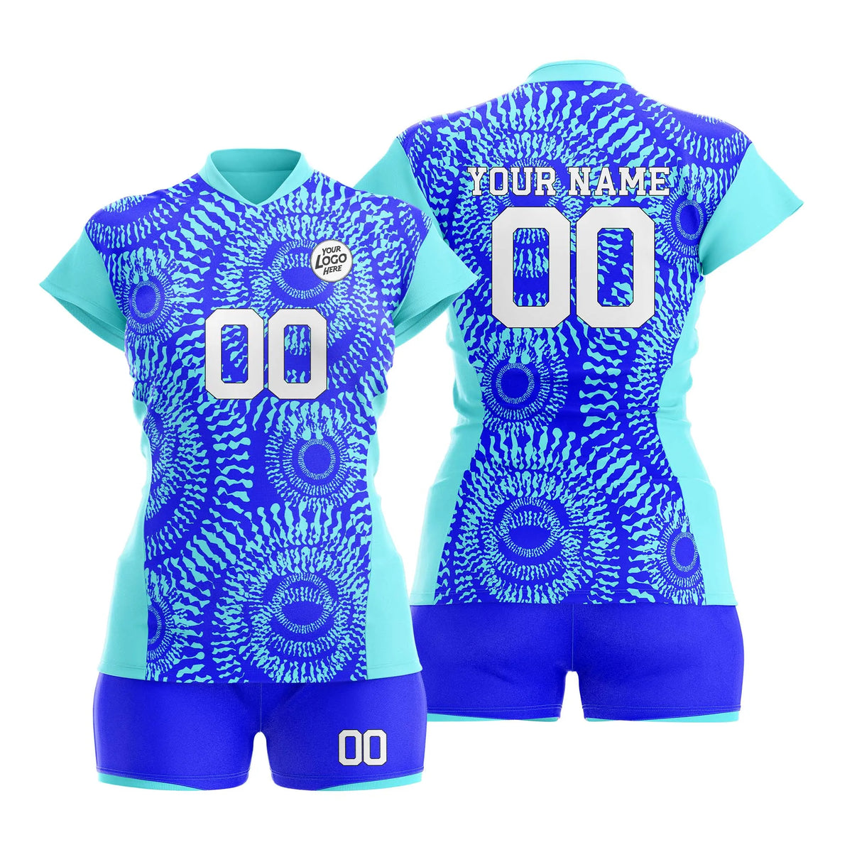 Custom Personalized D5 Retro Pattern Volleyball Jersey with Name, Number & Team Logo