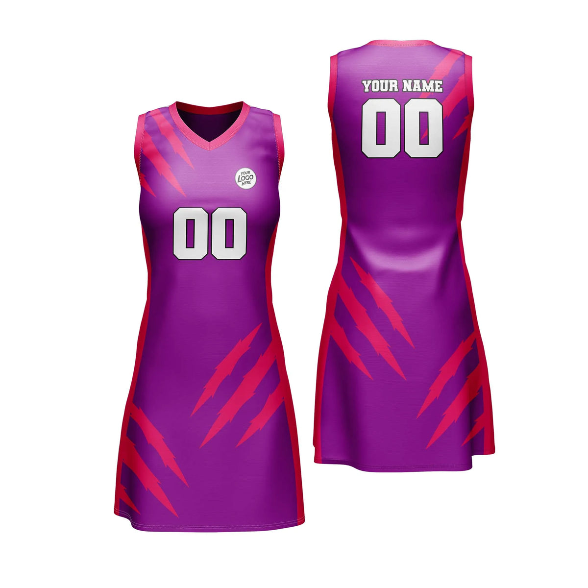 Custom Personalized D1 Stripe Fashion Netball Jersey with Name, Number & Team Logo