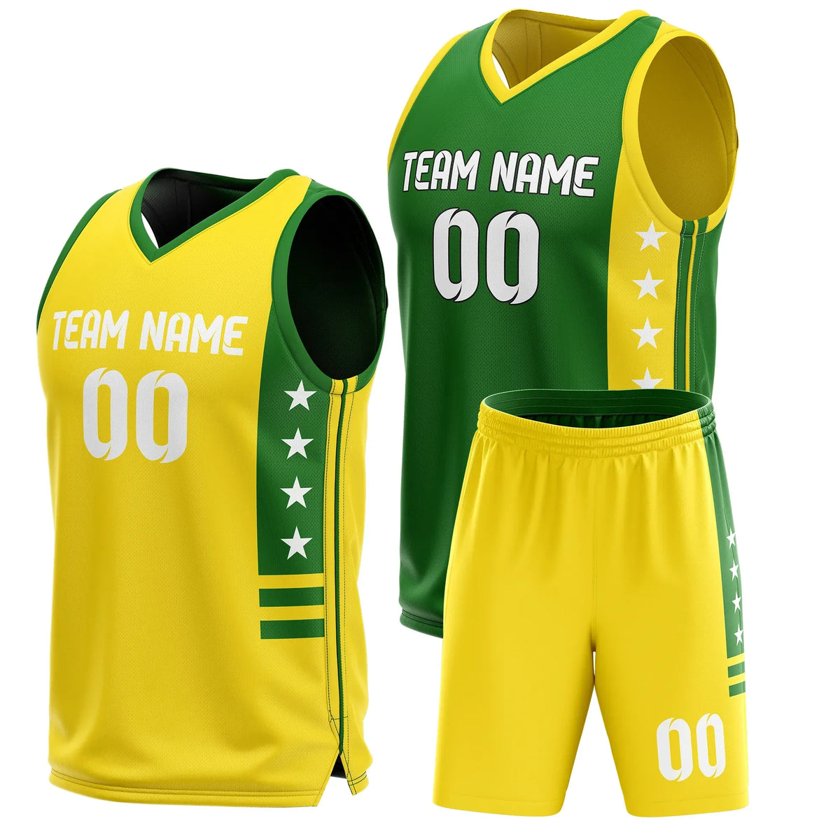 Custom Side Star Reversible Sports Jersey Personalized Uniform with Name & Number