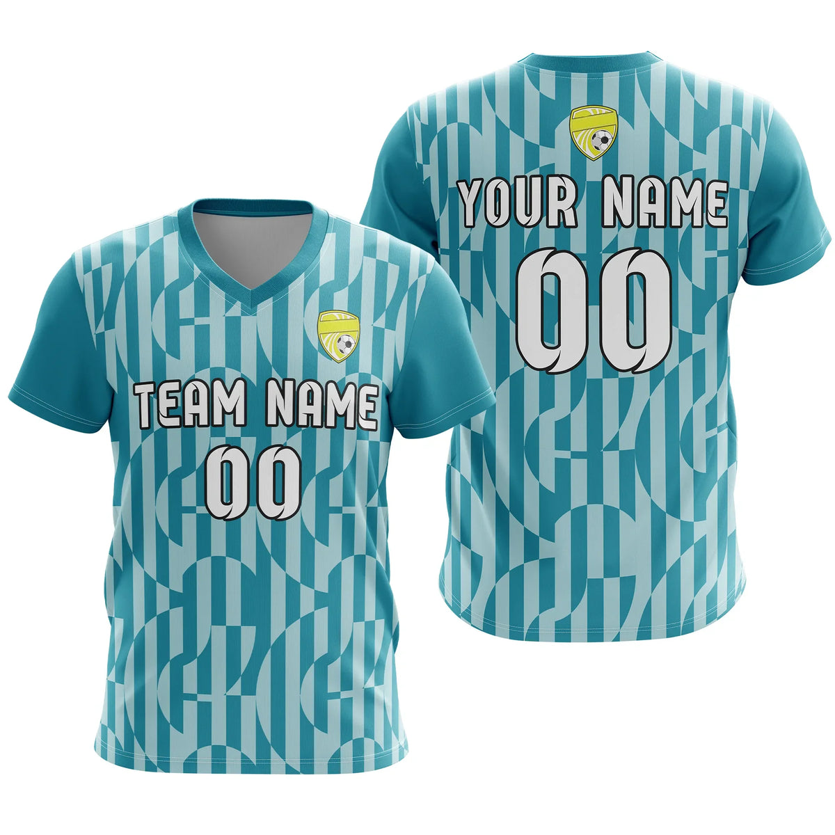 Custom V-Full Pattern D4 Soccer Jersey Personalized Football Uniform with Name & Number