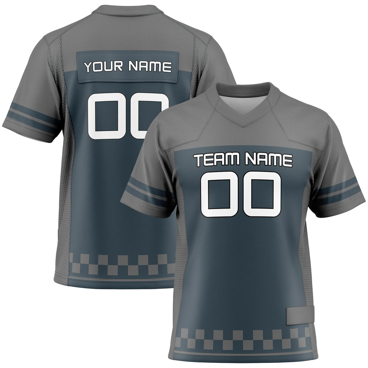 Custom Personalized D1 Color Block Flag Football Jersey with Name, Number & Team Logo