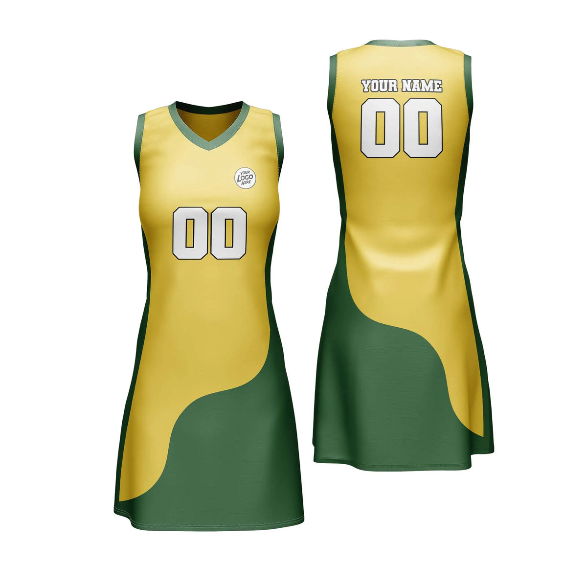 Custom Personalized D1 Split Fashion Netball Jersey with Name, Number & Team Logo