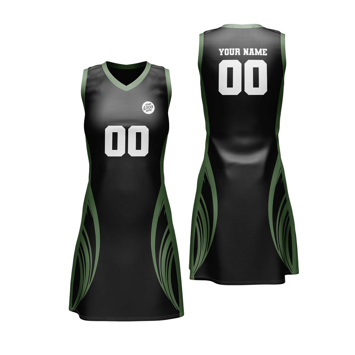 Custom Personalized D4 Abstract Pattern Netball Jersey with Name, Number & Team Logo