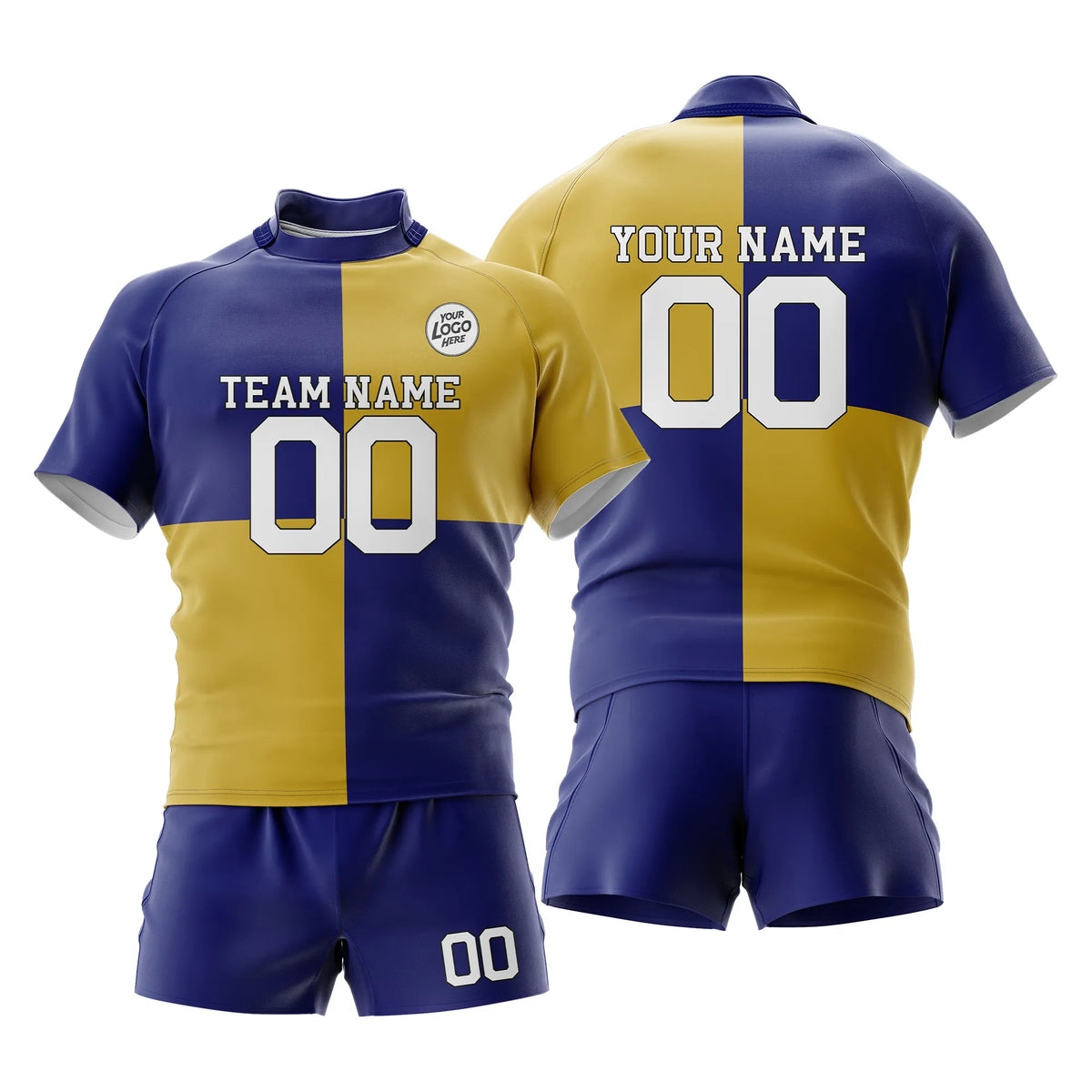 Custom Personalized D5 Split Fashion Rugby Jersey with Name, Number & Team Logo