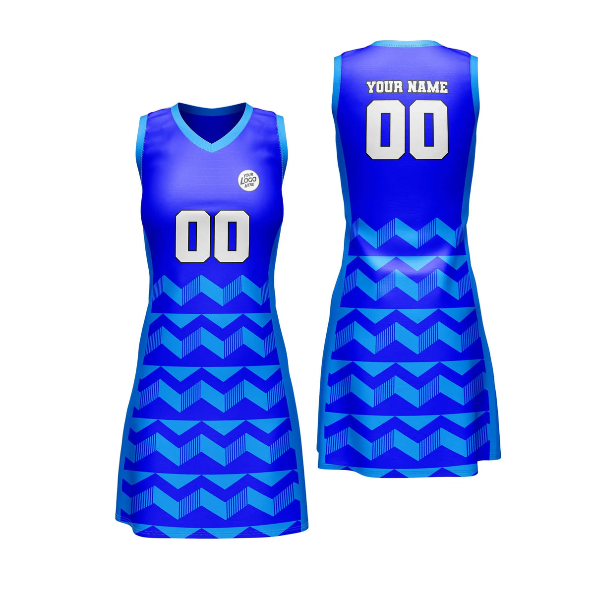 Custom Personalized D4 Retro Pattern Netball Jersey with Name, Number & Team Logo