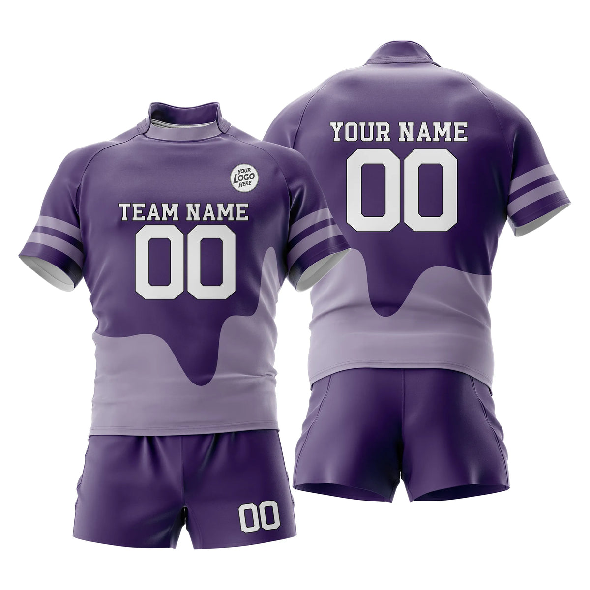 Custom Personalized D4 Split Fashion Rugby Jersey with Name, Number & Team Logo