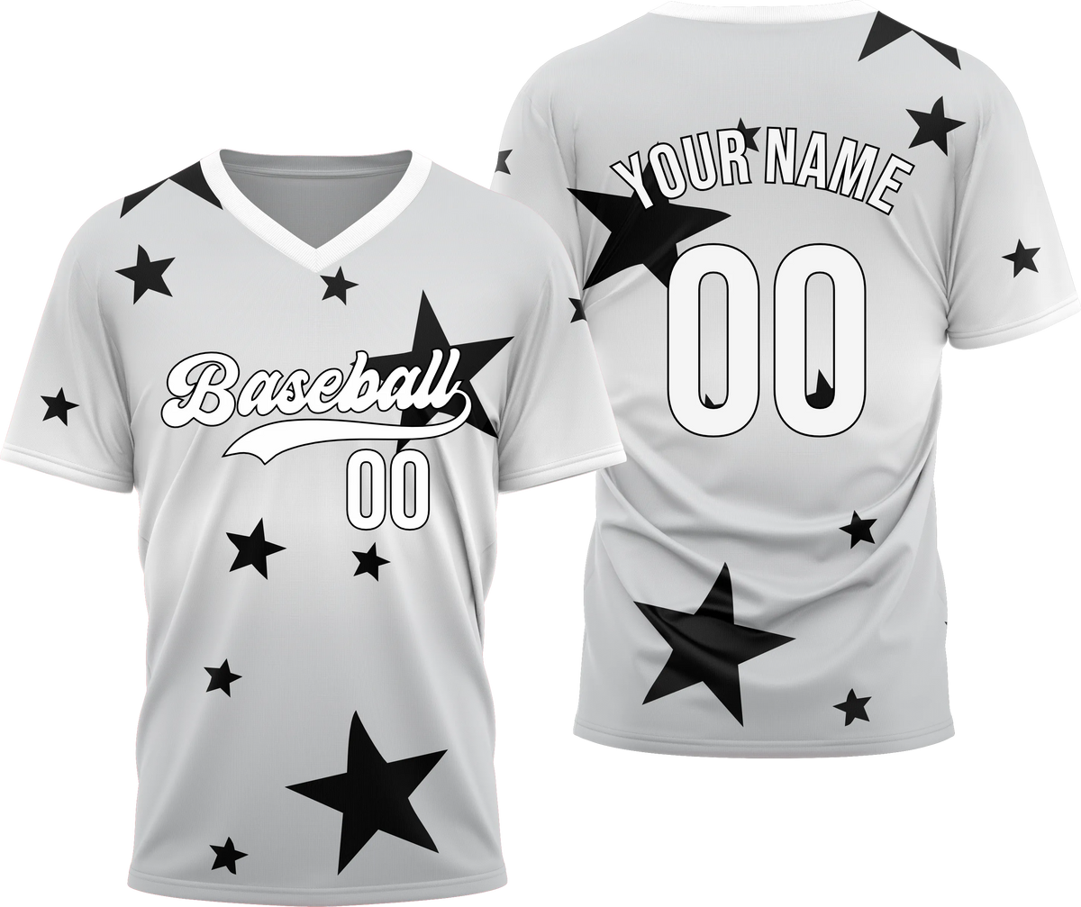 Custom Victory Star Gradient Baseball Aqua Sports Jersey Personalized Uniform with Name & Number