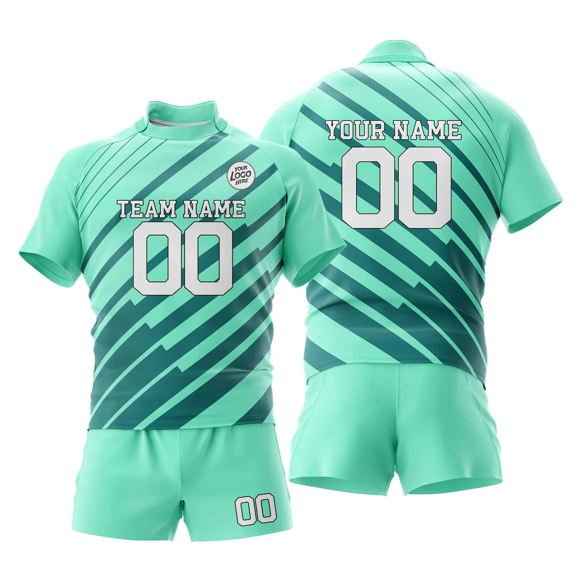 Custom Personalized D1 Strip Fashion Rugby Jersey with Name, Number & Team Logo
